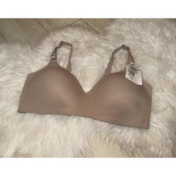 Warners 01056 No Side Effects Contour Bra Lined Wire Free Womens 36D Beige New - Picture 1 of 6